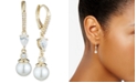 Anne Klein Imitation Pearl and Crystal Drop Earrings